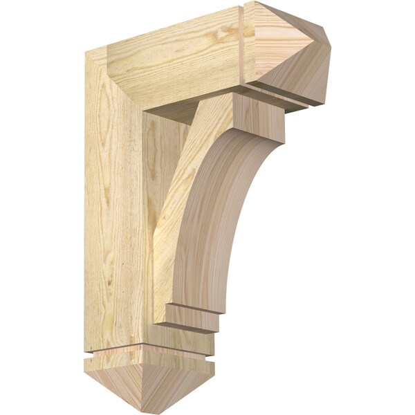 Ekena Millwork Imperial Arts and Crafts Rough Sawn Bracket w/ Offset Brace, Douglas Fir, 8"W x 20"D x 28"H BKT0806X20X28IMP03RDF - main